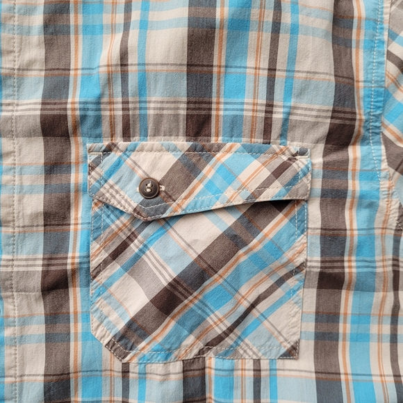 MEC Organic Cotton Casual Men's Plaid Outdoor Hiking Button Up XXL - Picture 4 of 11